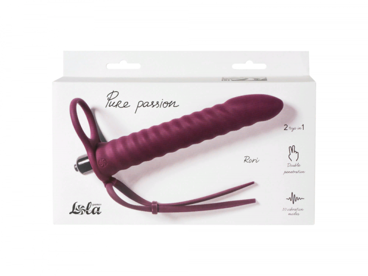 Вибронасадка для Двойного Проникновения Pure Passion Rori Wine Red