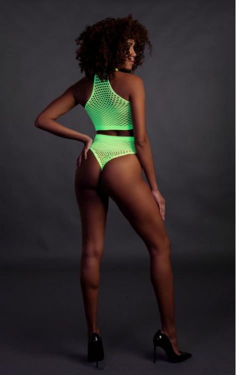 Топ и трусики Turtle Neck and High Waist Slip - Green