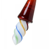 Двусторонний фаллоимитатор Sexus Glass, стекло, янтарно-разноцветный, 16 см
