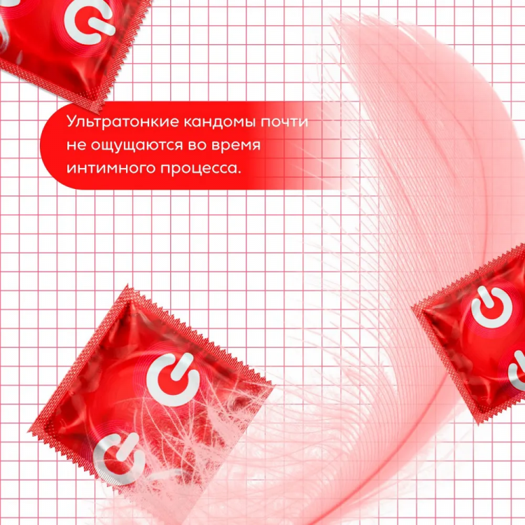 Презервативы ON super thin (3 шт.) - ультратонкие (ширина 54mm)
