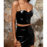 Юбка из черного винила с цепями, размер M Юбка из черного винила с цепями, размер M