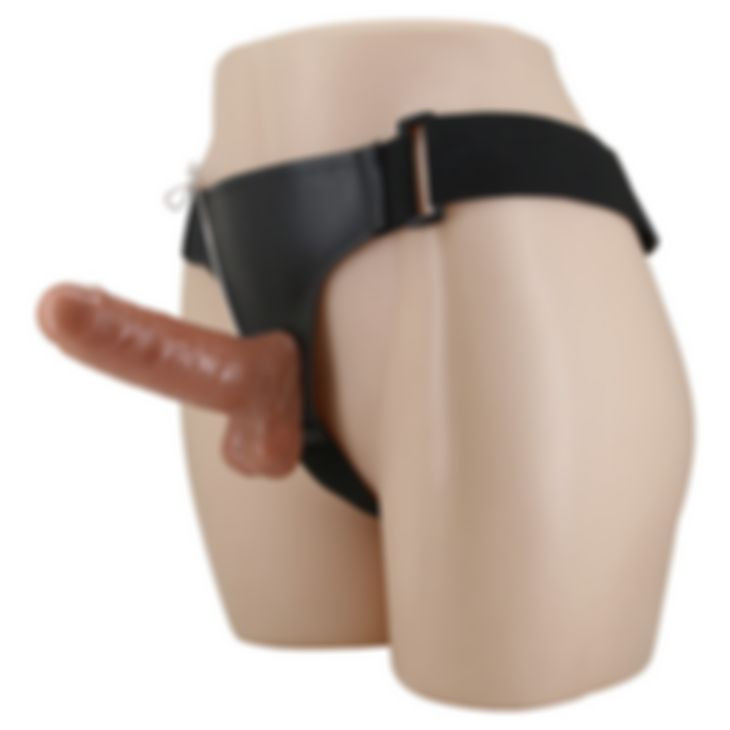 Страпон с вибрацией и трусиками "Ultra passionate Harness" 6,2, Коричневый