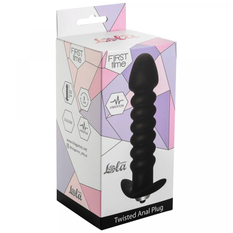 Анальная пробка с вибрацией Twisted Anal Plug Black 