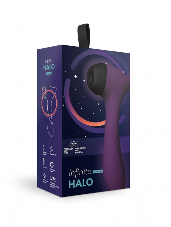 Вакуумный бесконтактный стимулятор клитора и вибратор Halo, цвет сливовый (INFINITE collection)