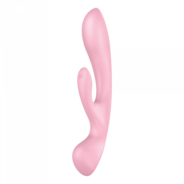 Гибкий вибратор-кролик 2 в 1 Triple Oh (pink)