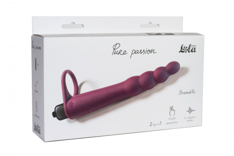 Вибронасадка для двойного проникновения Pure Passion Bramble Wine red