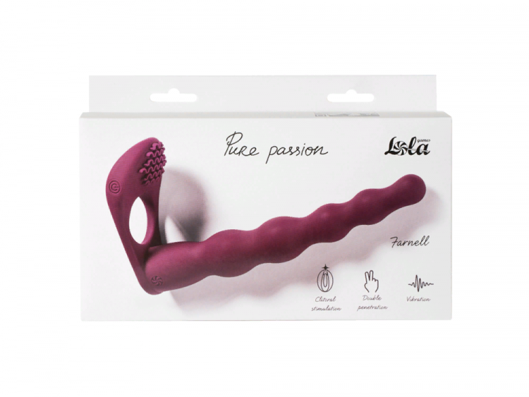 Вибронасадка для Двойного Проникновения Pure Passion Farnell Wine Red